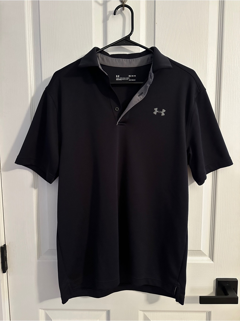 Under Armour Men's Black Polo with Gray Trim